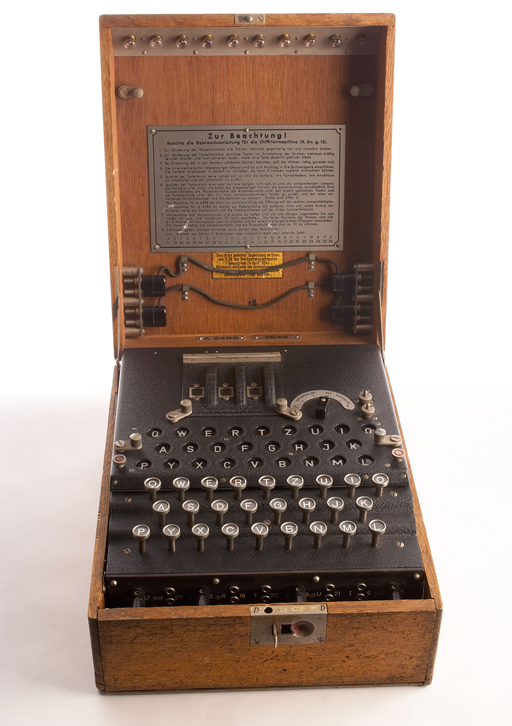 1936 Wehrmacht Enigma in original wooden carrying case
